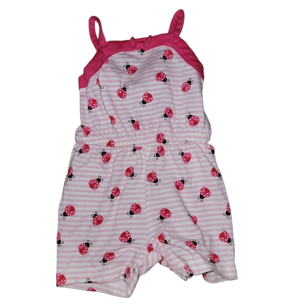Healthtex Pink and White Ladybug One Piece